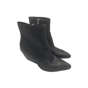 Via Spiga Dolce Vita Black Pointed Toe Wedge Heel Booties Size 7.5